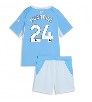 Manchester City Josko Gvardiol #24 Hjemmebanetrøje Børn 2026-27 Kortærmet (+ Korte bukser)